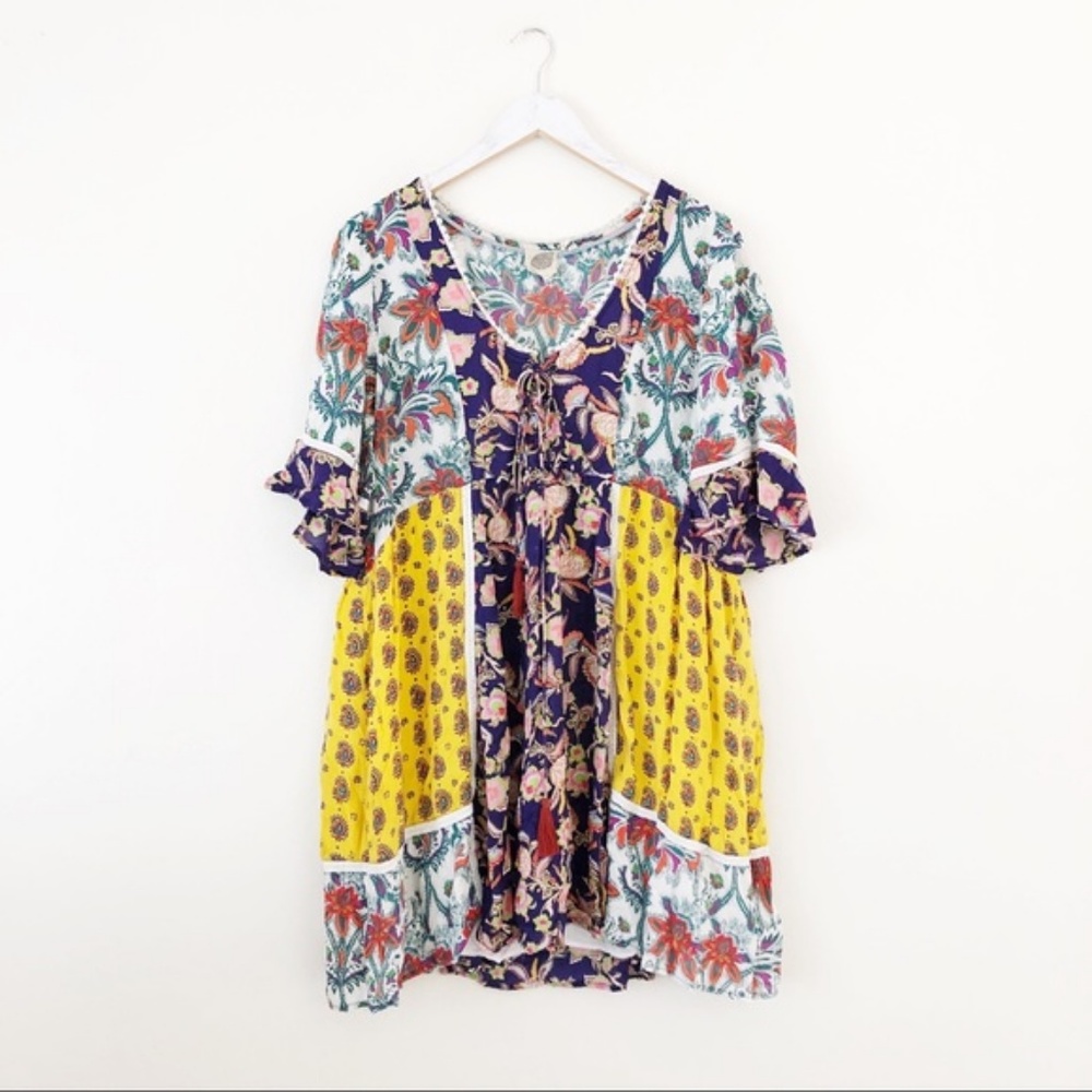 Anthropologie Lilka Patchwork Trapeze Swing Dress - Picture 5 of 8